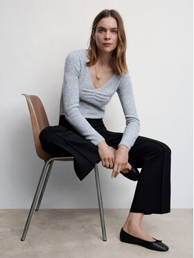 Mango Mango Spodnie materiałowe Maca 47064759 Czarny Regular Fit