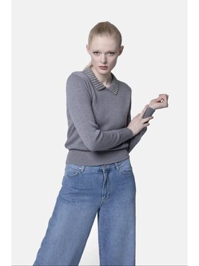 PINKO PINKO Sweter Ventotene Szary Regular Fit
