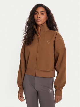 adidas by Stella McCartney adidas by Stella McCartney Majica dugih rukava Knitted Track Top JX6782 Smeđa Regular Fit