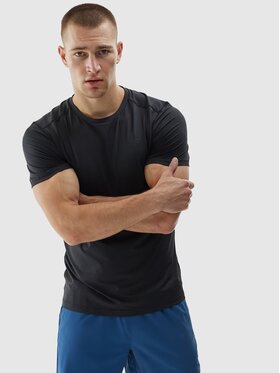 4F 4F T-Shirt 4FWAW24TFTSM0998-20S Czarny Regular Fit
