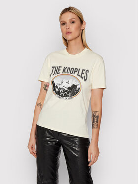 The Kooples The Kooples T-shirt Print FTSC23030K Jaune Regular Fit