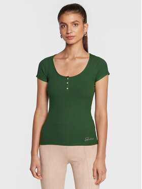 Guess Guess Bluse Karlee Jewel W2YP24 KBCO2 Grün Slim Fit