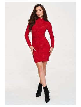 Makadamia Makadamia Sukienka codzienna M964 Czerwony Fitted Fit