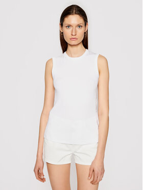 Calvin Klein Calvin Klein Bluzka Rib Vest K20K202608 Biały Slim Fit