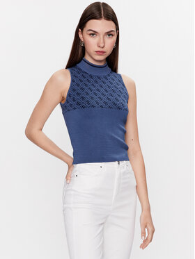 Guess Guess Džemper W3YR26 Z37K0 Tamnoplava Slim Fit