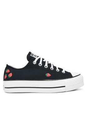 Converse Converse Plátěnky Chuck Taylor All Star Lift Platform Embroidered Strawberries A14935C Černá