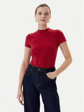 Guess Guess T-Shirt W4BI26 J1314 Bordowy Regular Fit