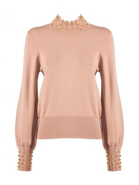 NENETTE NENETTE Sweter monopoli Beżowy Regular Fit