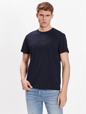 Gant Gant Тишърт Tonal Shield 2003140 Тъмносин Regular Fit
