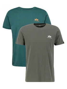 Alpha Industries Alpha Industries Komplet 2 t-shirtów AI.258500-769 Zielony Basic Fit