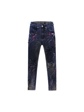 MissDenim MissDenim Spodnie damskie Zip Leg Szary Skinny Fit
