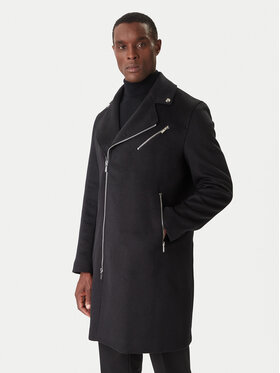 KARL LAGERFELD KARL LAGERFELD Vlněný kabát 455015 554751 Černá Regular Fit