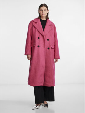 YAS YAS Cappotto di lana Mila 26030712 Rosa Loose Fit