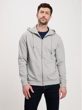 Cross Jeans Cross Jeans Bluza 25453-004 Szary Zipped Hoodie Fit