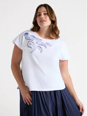 Fiorella Rubino Fiorella Rubino T-Shirt G158L008467N011 Biały Regular Fit