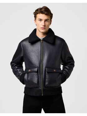 Wrangler Wrangler Pārejas jaka SHEARLING JACKET Melns Regular Fit