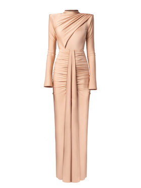 sax35th sax35th Sukienka wieczorowa ALISE Beżowy Slim Fit