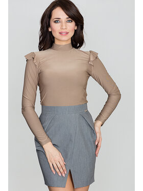 Lenitif Lenitif Bluzka K438 Beżowy Regular Fit