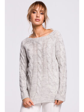 Made of Emotion Made of Emotion Sweter M511 Szary Basic Fit