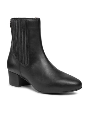 Tommy Hilfiger Tommy Hilfiger Ботильйони Essential Leather Boot FW0FW07759 Чорний