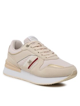 Tommy Hilfiger Tommy Hilfiger Sneakersy Corp Webbing Runner Gold FW0FW07383 Beżowy