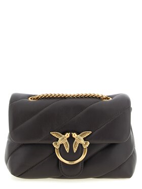 PINKO PINKO Torebka Black Lamb Leather Crossbody Czarny