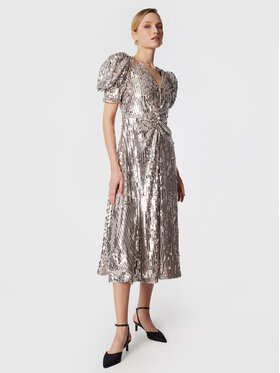 ROTATE ROTATE Kokteilinė suknelė Sequin Maxi RT2255 Sidabrinė Regular Fit