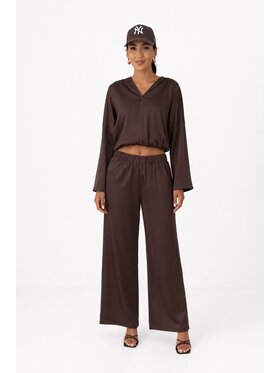 Agatha Studio Agatha Studio Komplet bluzka i spodnie A26LS-KA-K51 Brązowy Regular Fit