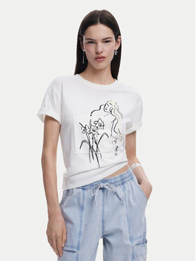 Desigual Desigual T-Shirt Paraguay 25SWTKAB Biały Regular Fit