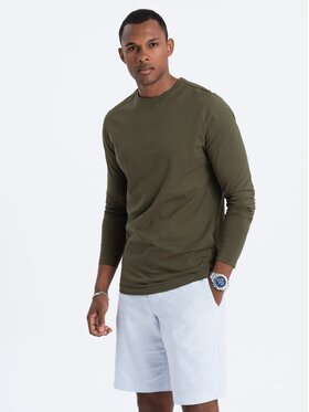 Ombre Ombre Longsleeve OM-LSBL-0106 Zielony Regular Fit
