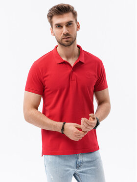 Ombre Ombre Polo S1374 Czerwony Regular Fit