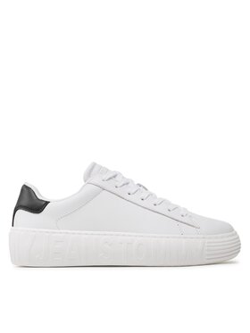 Tommy Jeans Tommy Jeans Laisvalaikio batai Leather Outsole EM0EM01159 Balta