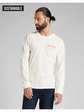 Lee Lee T-Shirt LS CAN'T BUST'EM TEE Beżowy Regular Fit