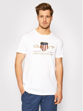 Gant Gant T-Shirt Archive Shield 2003099 Biały Regular Fit