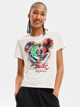 Desigual Desigual Póló 23WWTKC7 Fehér Regular Fit