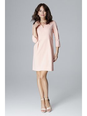 Lenitif Lenitif Sukienka L004 Różowy Regular Fit
