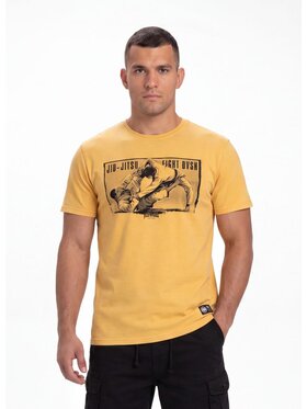 PITBULL PITBULL T-Shirt JIU-JITSU FIGHT DVSN Żółty Regular Fit