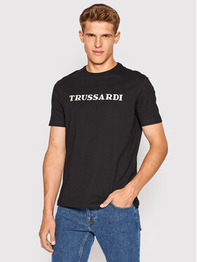 Trussardi Trussardi T-Shirt Logo Print 52T00629 Černá Regular Fit