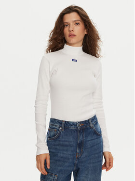 HUGO Hugo Rollkragenpullover 50525318 Weiß Regular Fit