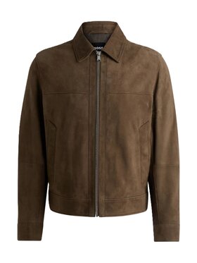 BOSS BOSS Giacca di pelle Giubbotto Marrone Regular Fit