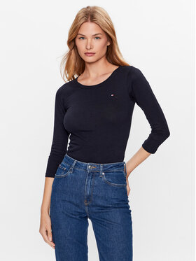 Tommy Hilfiger Tommy Hilfiger Blúzka WW0WW37861 Tmavomodrá Slim Fit