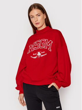 MSGM MSGM Felpa 3141MDM73 217799 Rosso Relaxed Fit