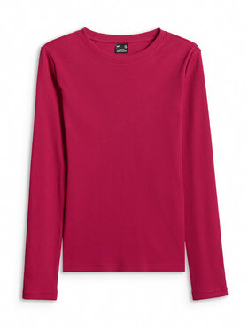 4F 4F Bluzka BASIC+ Różowy ciemny Slim Fit