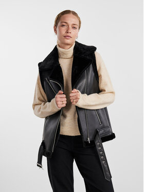 Pieces Pieces Елек 17144840 Черен Regular Fit