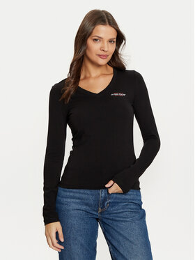 Guess Jeans Guess Jeans Bluse W4YI21 J1314 Schwarz Slim Fit