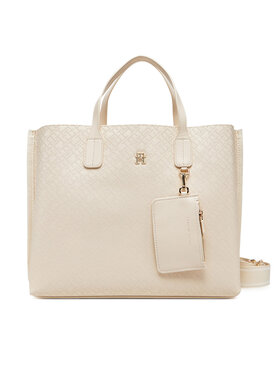 Tommy Hilfiger Tommy Hilfiger Дамска чанта Th Distinct Satchel Mono AW0AW17174 Бежов