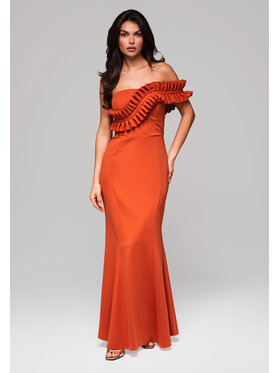 Ombre Ombre Sukienka wieczorowa LA-OM-DLR219 Pomarańczowy Regular Fit