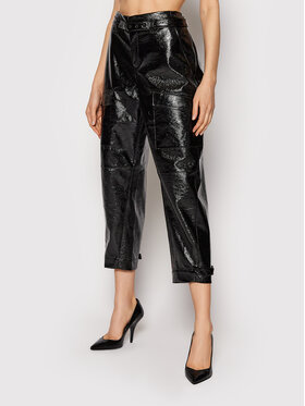 Ted Baker Ted Baker Tehisnahast püksid Vinala 256835 Must Cropped Fit