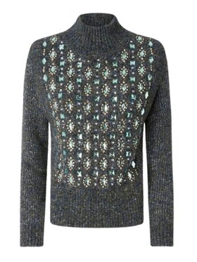 PINKO PINKO Dolcevita Maglia dolcevita mouliné Verde Regular Fit