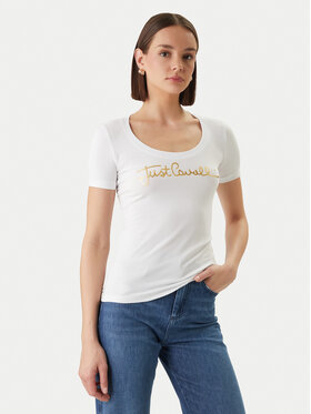 Just Cavalli Just Cavalli T-krekls 80PAHT02 CJ502 Balts Slim Fit